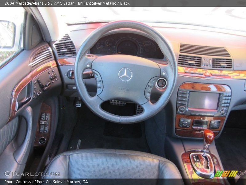 Brilliant Silver Metallic / Black 2004 Mercedes-Benz S 55 AMG Sedan