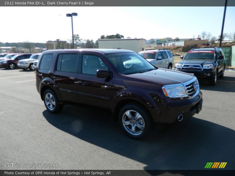 Dark Cherry Pearl II / Beige 2012 Honda Pilot EX-L