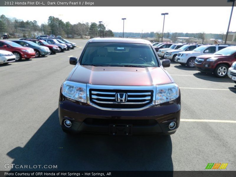 Dark Cherry Pearl II / Beige 2012 Honda Pilot EX-L