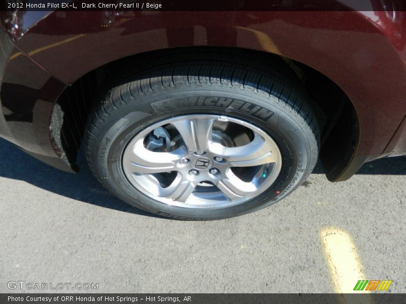 Dark Cherry Pearl II / Beige 2012 Honda Pilot EX-L