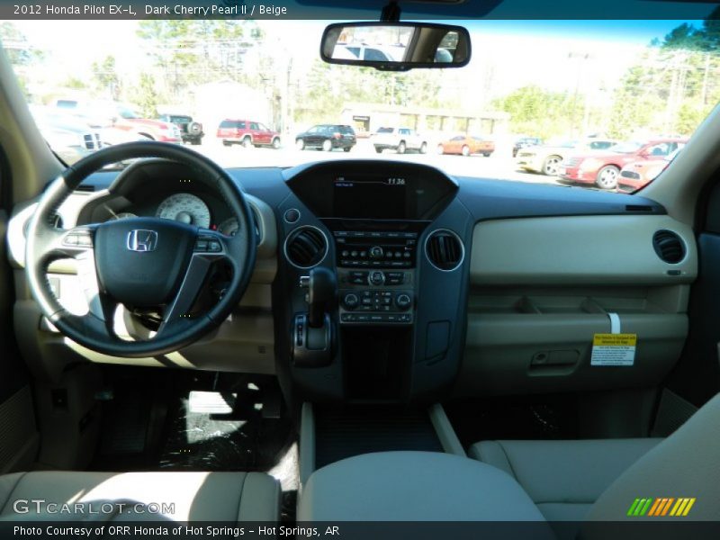 Dark Cherry Pearl II / Beige 2012 Honda Pilot EX-L