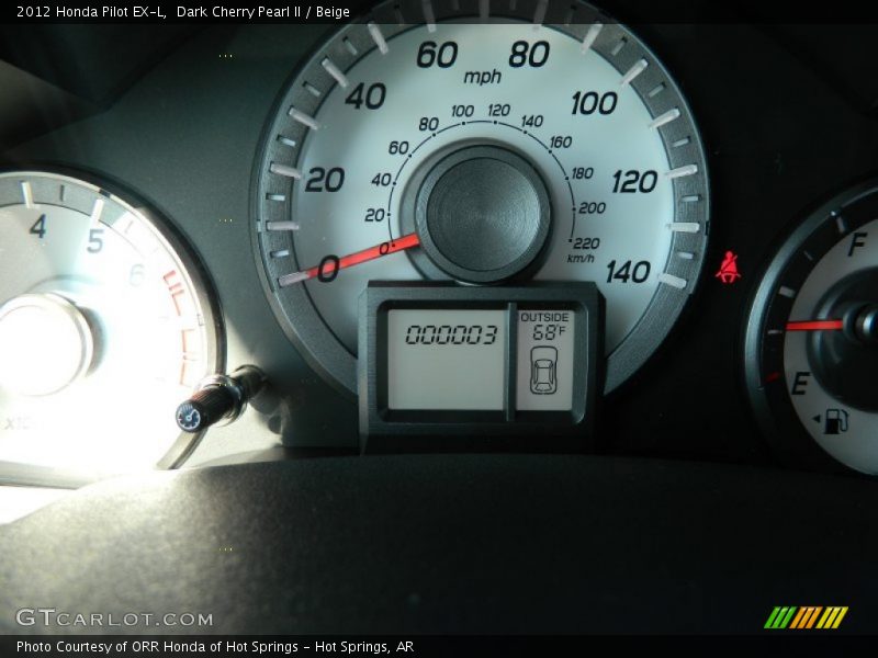 Dark Cherry Pearl II / Beige 2012 Honda Pilot EX-L