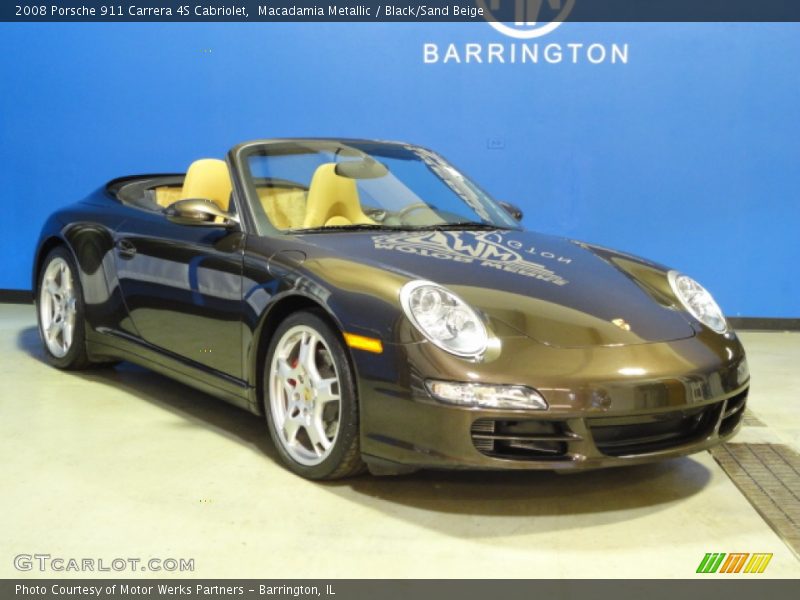 Macadamia Metallic / Black/Sand Beige 2008 Porsche 911 Carrera 4S Cabriolet