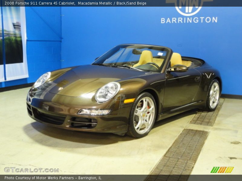 Macadamia Metallic / Black/Sand Beige 2008 Porsche 911 Carrera 4S Cabriolet