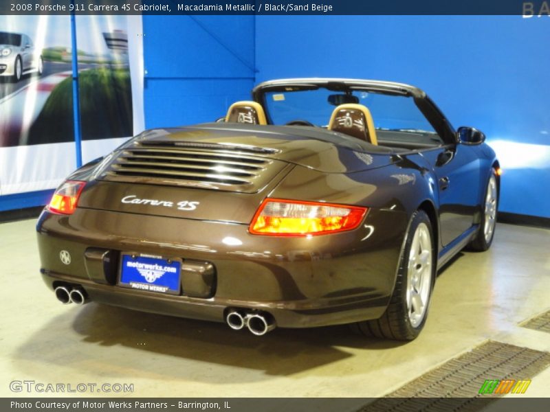 Macadamia Metallic / Black/Sand Beige 2008 Porsche 911 Carrera 4S Cabriolet