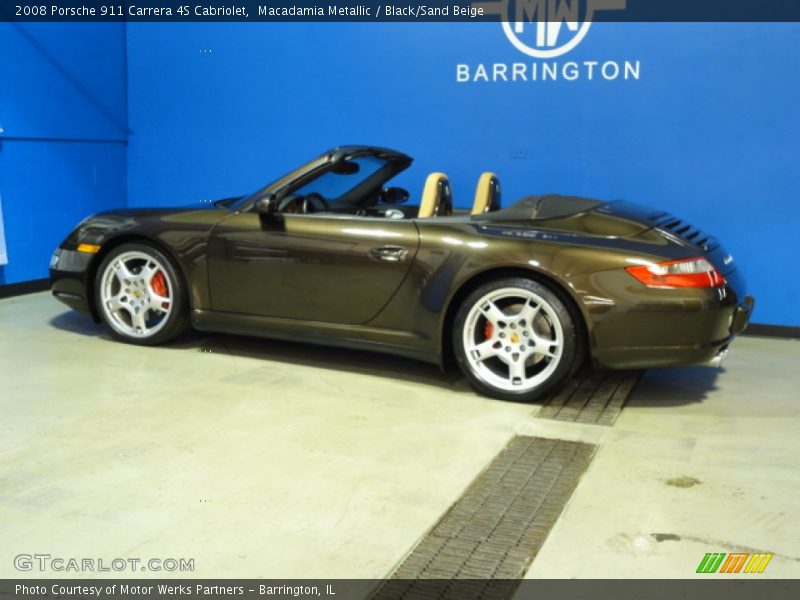 Macadamia Metallic / Black/Sand Beige 2008 Porsche 911 Carrera 4S Cabriolet