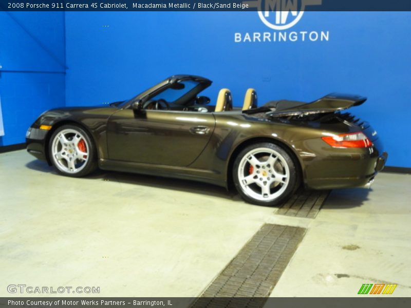 Macadamia Metallic / Black/Sand Beige 2008 Porsche 911 Carrera 4S Cabriolet