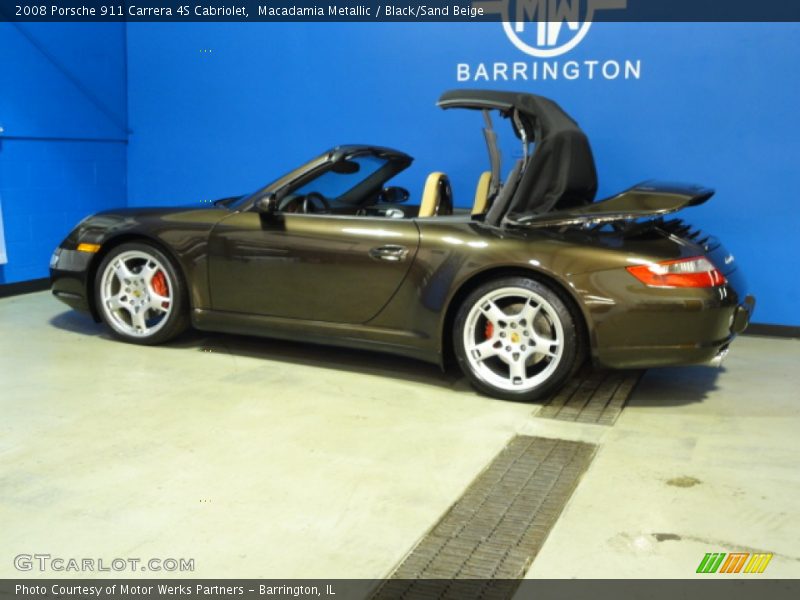 Macadamia Metallic / Black/Sand Beige 2008 Porsche 911 Carrera 4S Cabriolet