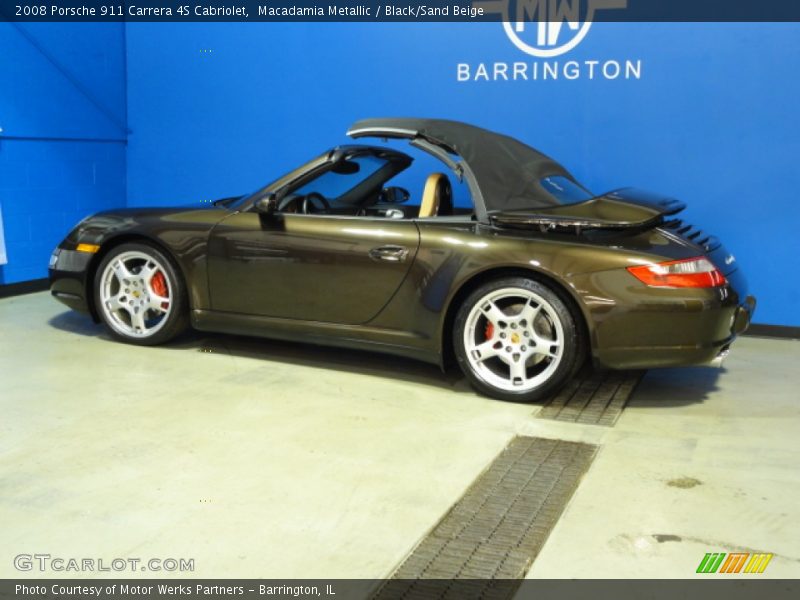 Macadamia Metallic / Black/Sand Beige 2008 Porsche 911 Carrera 4S Cabriolet