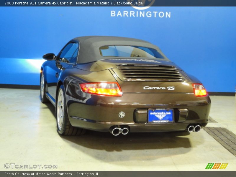 Macadamia Metallic / Black/Sand Beige 2008 Porsche 911 Carrera 4S Cabriolet