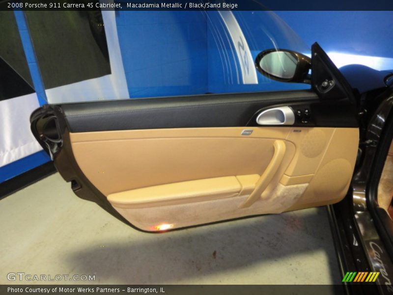 Macadamia Metallic / Black/Sand Beige 2008 Porsche 911 Carrera 4S Cabriolet
