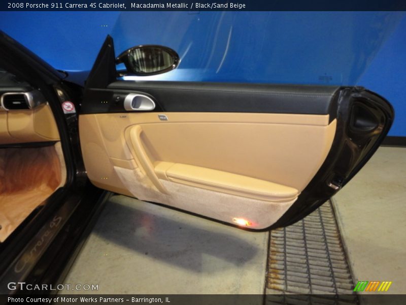 Macadamia Metallic / Black/Sand Beige 2008 Porsche 911 Carrera 4S Cabriolet