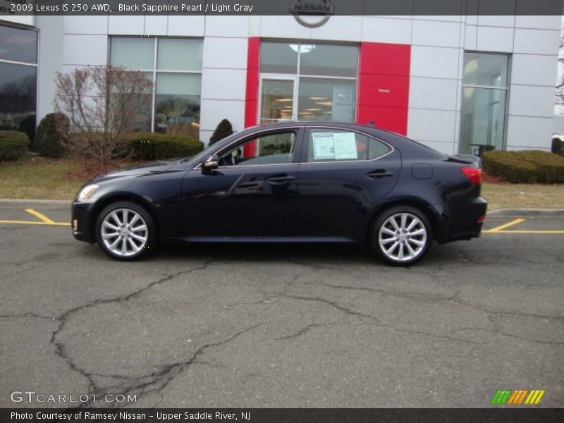 Black Sapphire Pearl / Light Gray 2009 Lexus IS 250 AWD