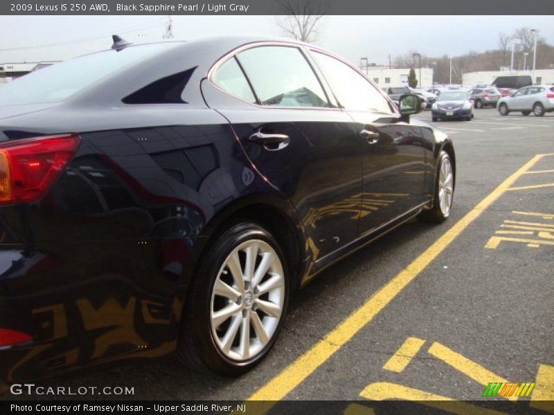 Black Sapphire Pearl / Light Gray 2009 Lexus IS 250 AWD