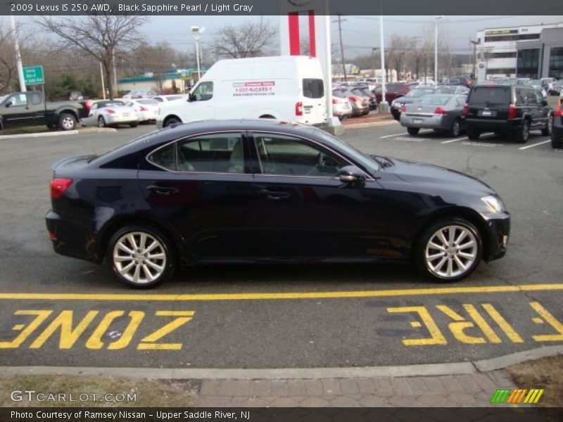 Black Sapphire Pearl / Light Gray 2009 Lexus IS 250 AWD