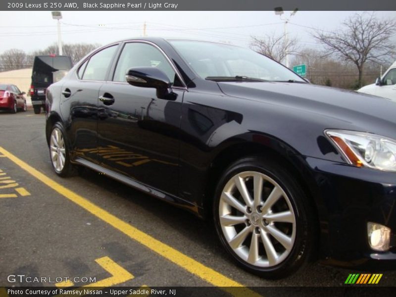 Black Sapphire Pearl / Light Gray 2009 Lexus IS 250 AWD