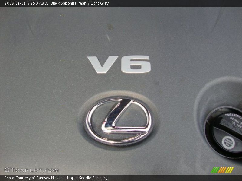 Black Sapphire Pearl / Light Gray 2009 Lexus IS 250 AWD
