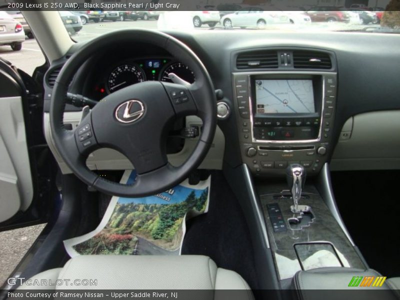 Black Sapphire Pearl / Light Gray 2009 Lexus IS 250 AWD