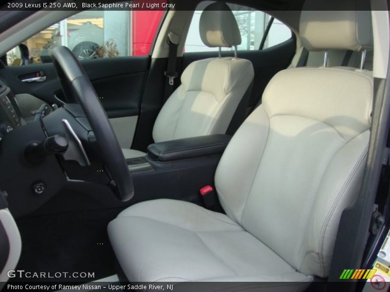 Black Sapphire Pearl / Light Gray 2009 Lexus IS 250 AWD