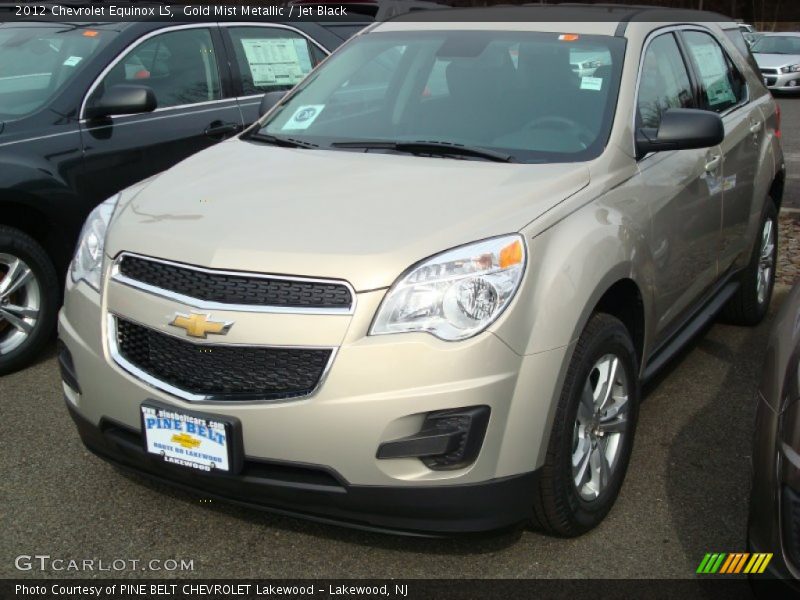 Gold Mist Metallic / Jet Black 2012 Chevrolet Equinox LS