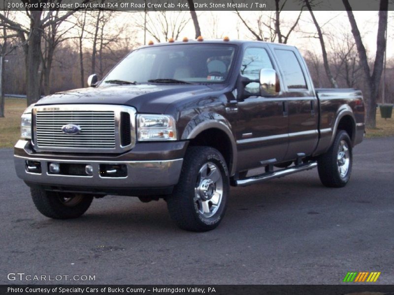 Dark Stone Metallic / Tan 2006 Ford F250 Super Duty Lariat FX4 Off Road Crew Cab 4x4