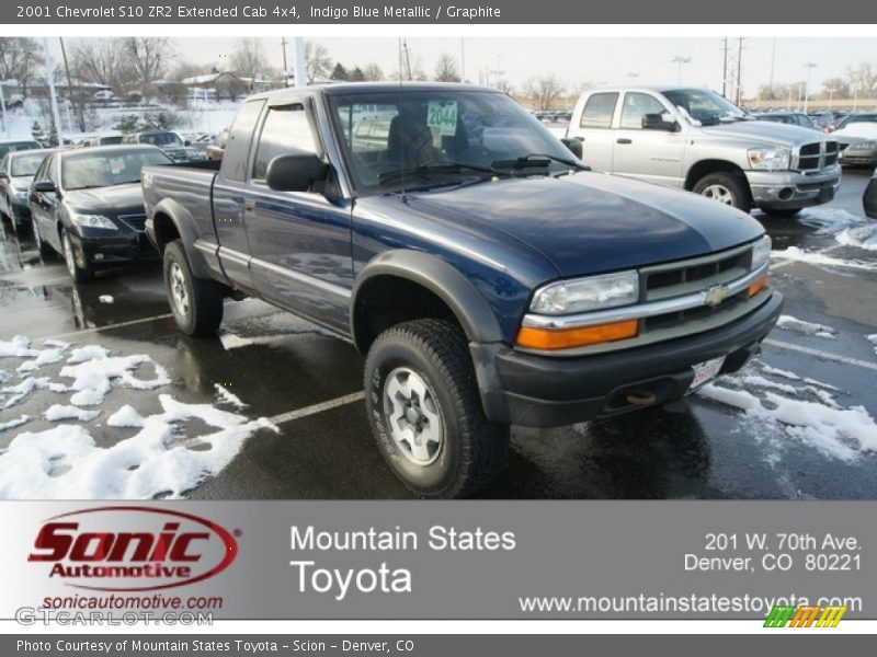 Indigo Blue Metallic / Graphite 2001 Chevrolet S10 ZR2 Extended Cab 4x4