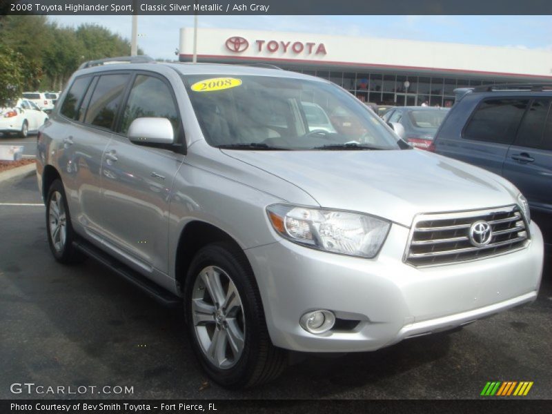 Classic Silver Metallic / Ash Gray 2008 Toyota Highlander Sport