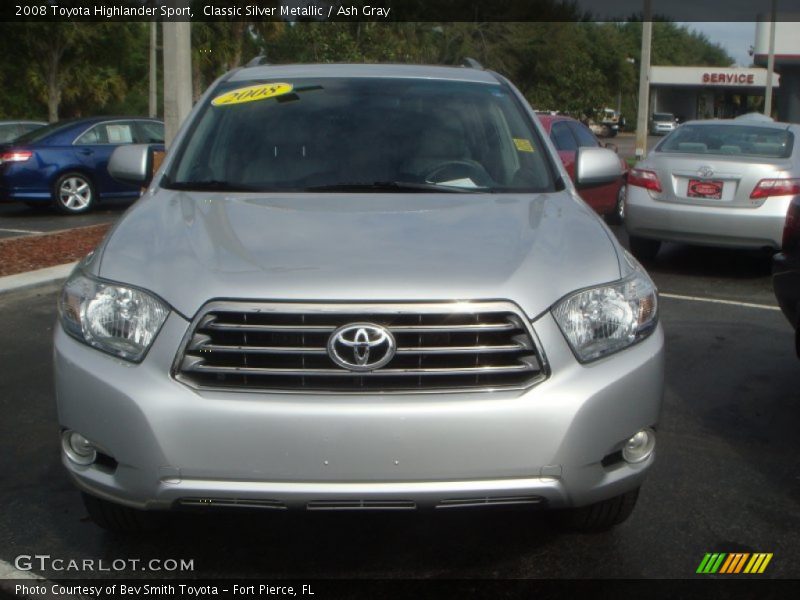 Classic Silver Metallic / Ash Gray 2008 Toyota Highlander Sport