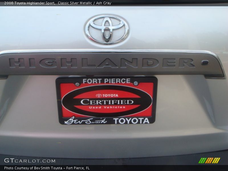 Classic Silver Metallic / Ash Gray 2008 Toyota Highlander Sport