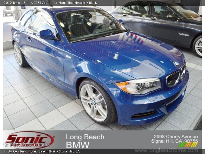 Le Mans Blue Metallic / Black 2012 BMW 1 Series 135i Coupe