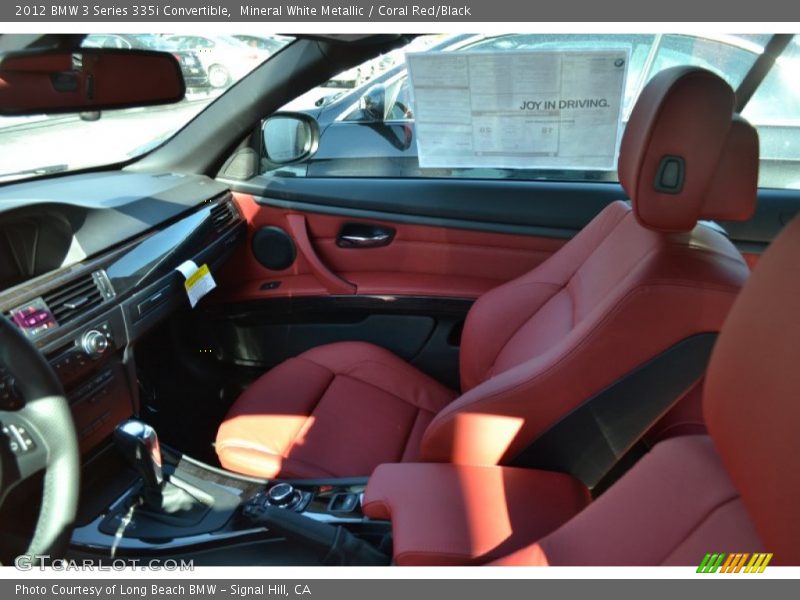 Mineral White Metallic / Coral Red/Black 2012 BMW 3 Series 335i Convertible