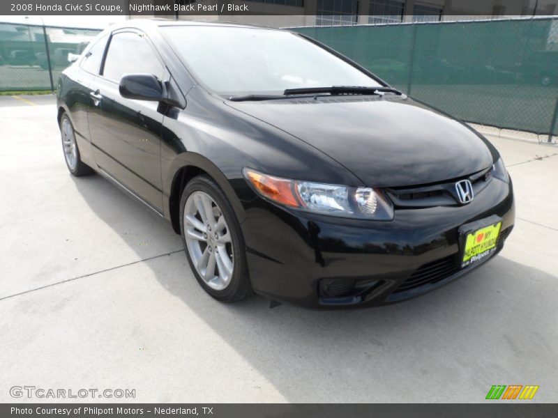 Nighthawk Black Pearl / Black 2008 Honda Civic Si Coupe