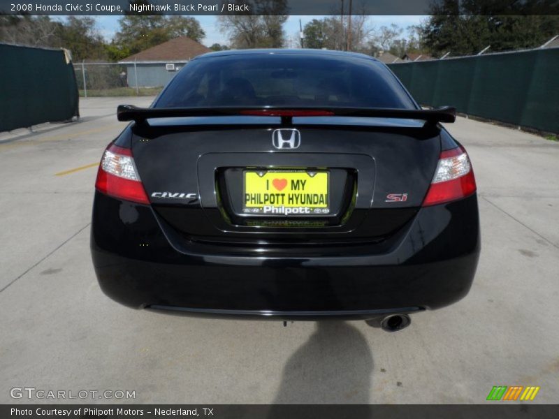 Nighthawk Black Pearl / Black 2008 Honda Civic Si Coupe