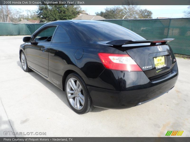 Nighthawk Black Pearl / Black 2008 Honda Civic Si Coupe