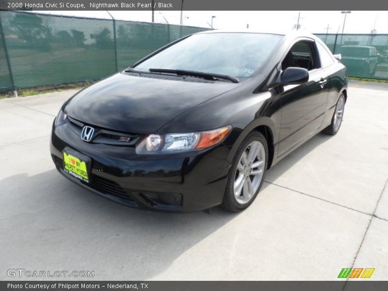 Nighthawk Black Pearl / Black 2008 Honda Civic Si Coupe
