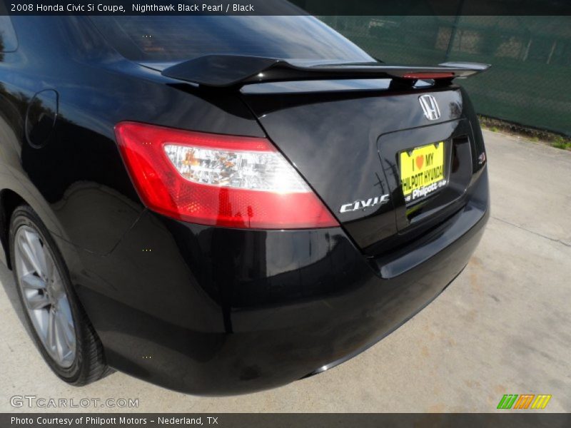 Nighthawk Black Pearl / Black 2008 Honda Civic Si Coupe