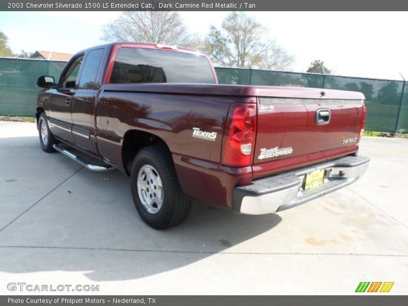 Dark Carmine Red Metallic / Tan 2003 Chevrolet Silverado 1500 LS Extended Cab