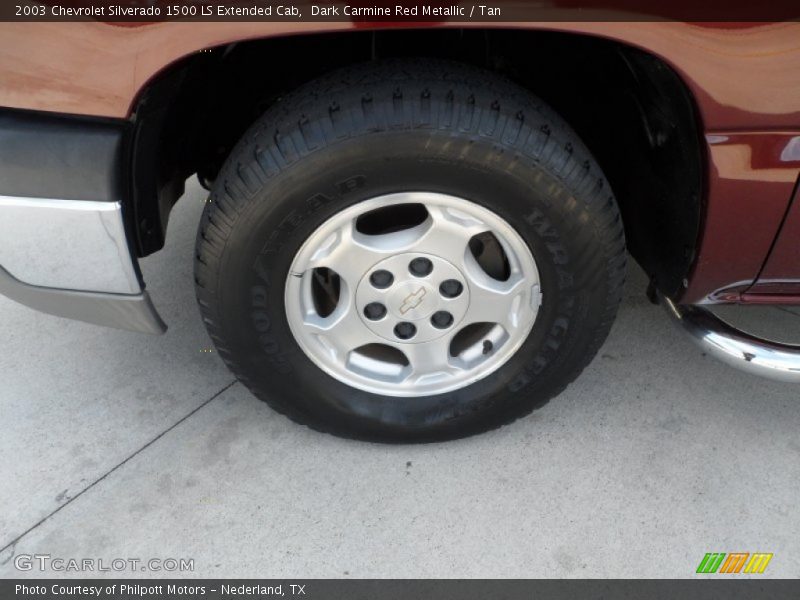 Dark Carmine Red Metallic / Tan 2003 Chevrolet Silverado 1500 LS Extended Cab