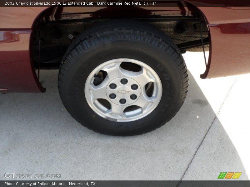 Dark Carmine Red Metallic / Tan 2003 Chevrolet Silverado 1500 LS Extended Cab