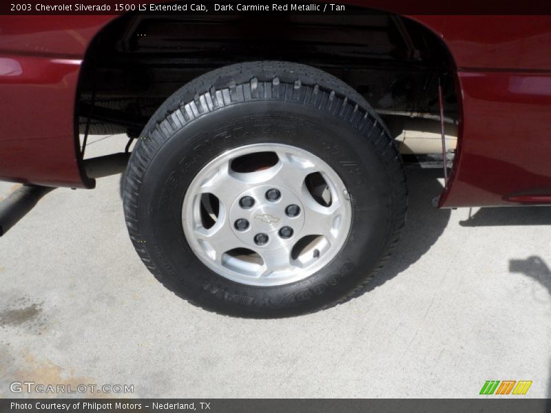 Dark Carmine Red Metallic / Tan 2003 Chevrolet Silverado 1500 LS Extended Cab