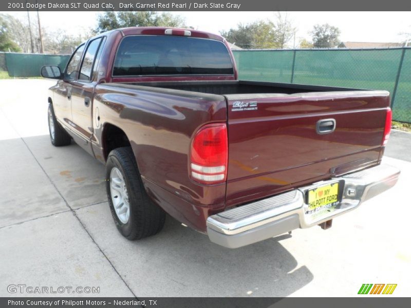 Dark Garnet Red Pearl / Dark Slate Gray 2001 Dodge Dakota SLT Quad Cab