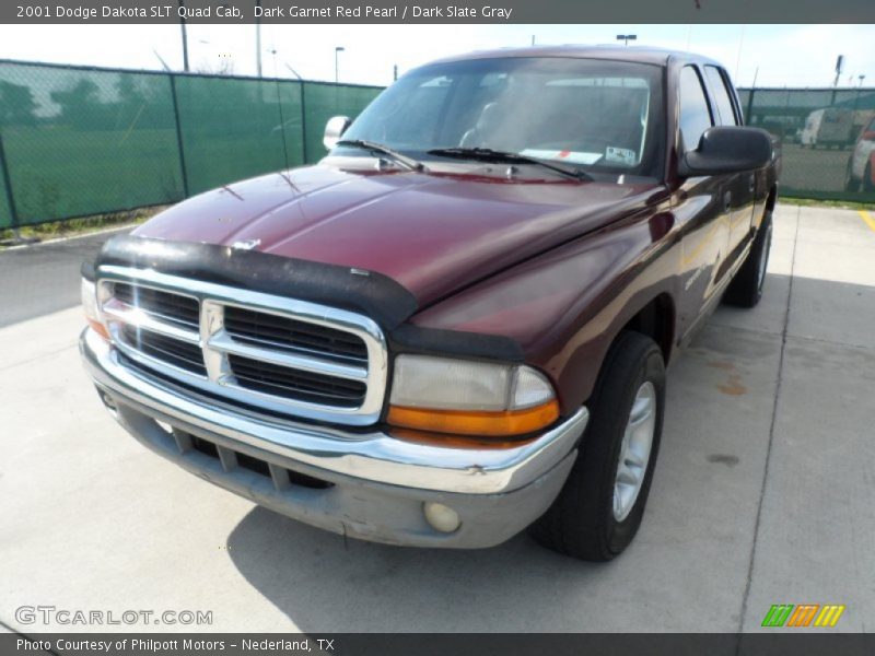 Dark Garnet Red Pearl / Dark Slate Gray 2001 Dodge Dakota SLT Quad Cab