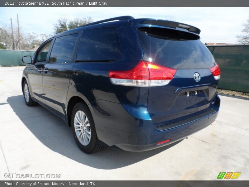 South Pacific Pearl / Light Gray 2012 Toyota Sienna XLE