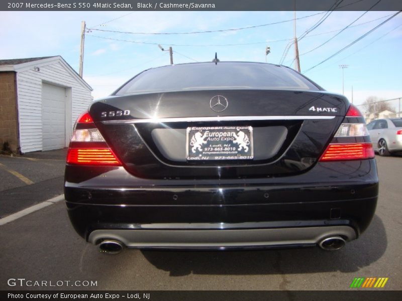 Black / Cashmere/Savanna 2007 Mercedes-Benz S 550 4Matic Sedan