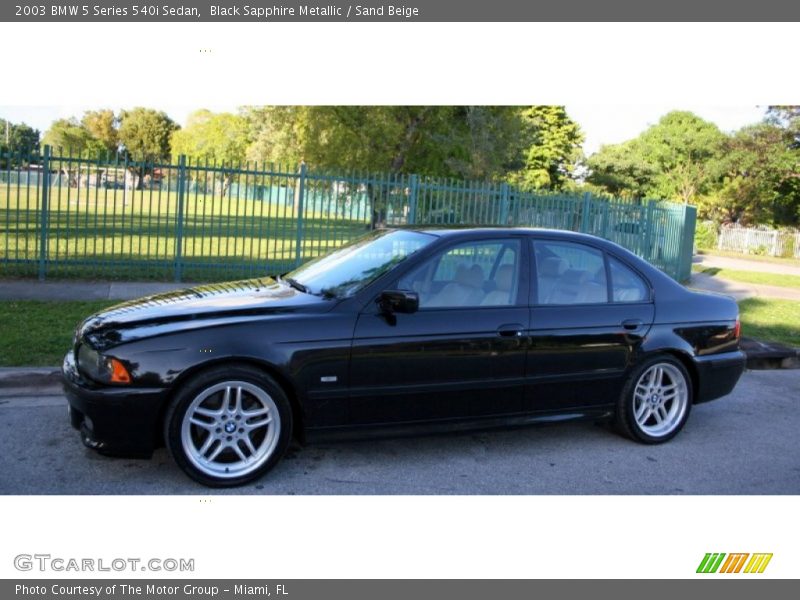 Black Sapphire Metallic / Sand Beige 2003 BMW 5 Series 540i Sedan