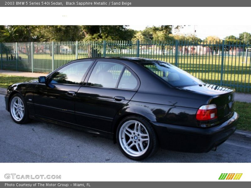 Black Sapphire Metallic / Sand Beige 2003 BMW 5 Series 540i Sedan
