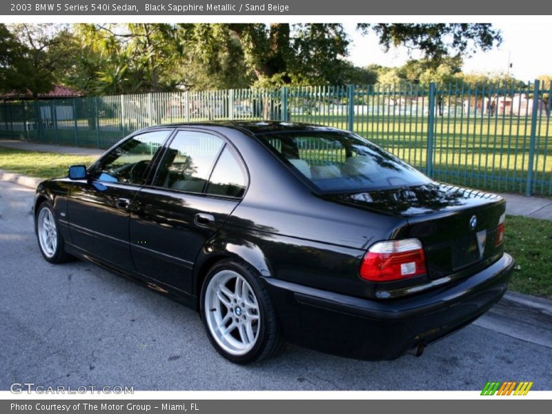 Black Sapphire Metallic / Sand Beige 2003 BMW 5 Series 540i Sedan