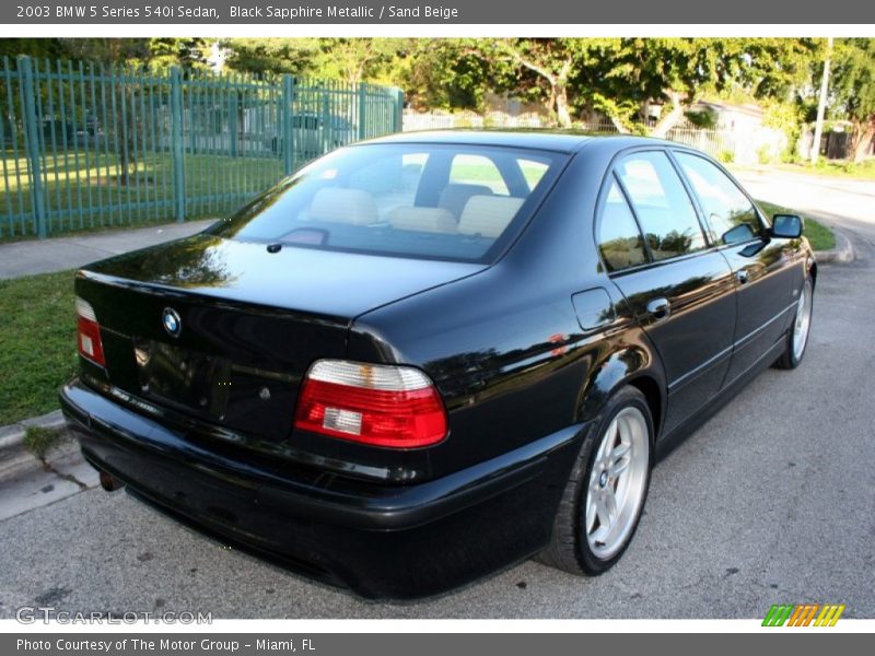 Black Sapphire Metallic / Sand Beige 2003 BMW 5 Series 540i Sedan