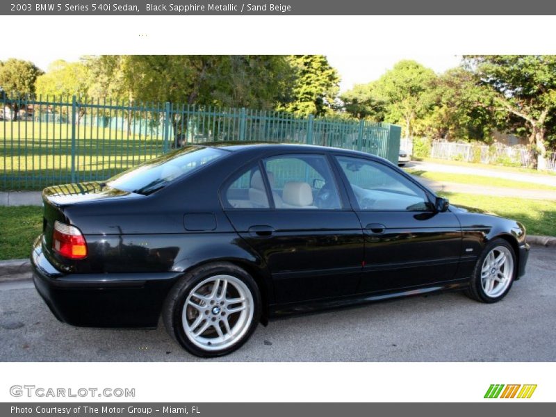 Black Sapphire Metallic / Sand Beige 2003 BMW 5 Series 540i Sedan