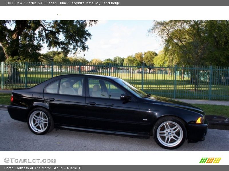 Black Sapphire Metallic / Sand Beige 2003 BMW 5 Series 540i Sedan